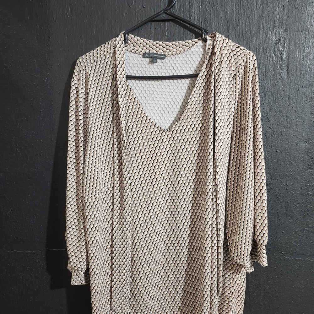 Adrienne Vittadini Long sleeve front tie blouse